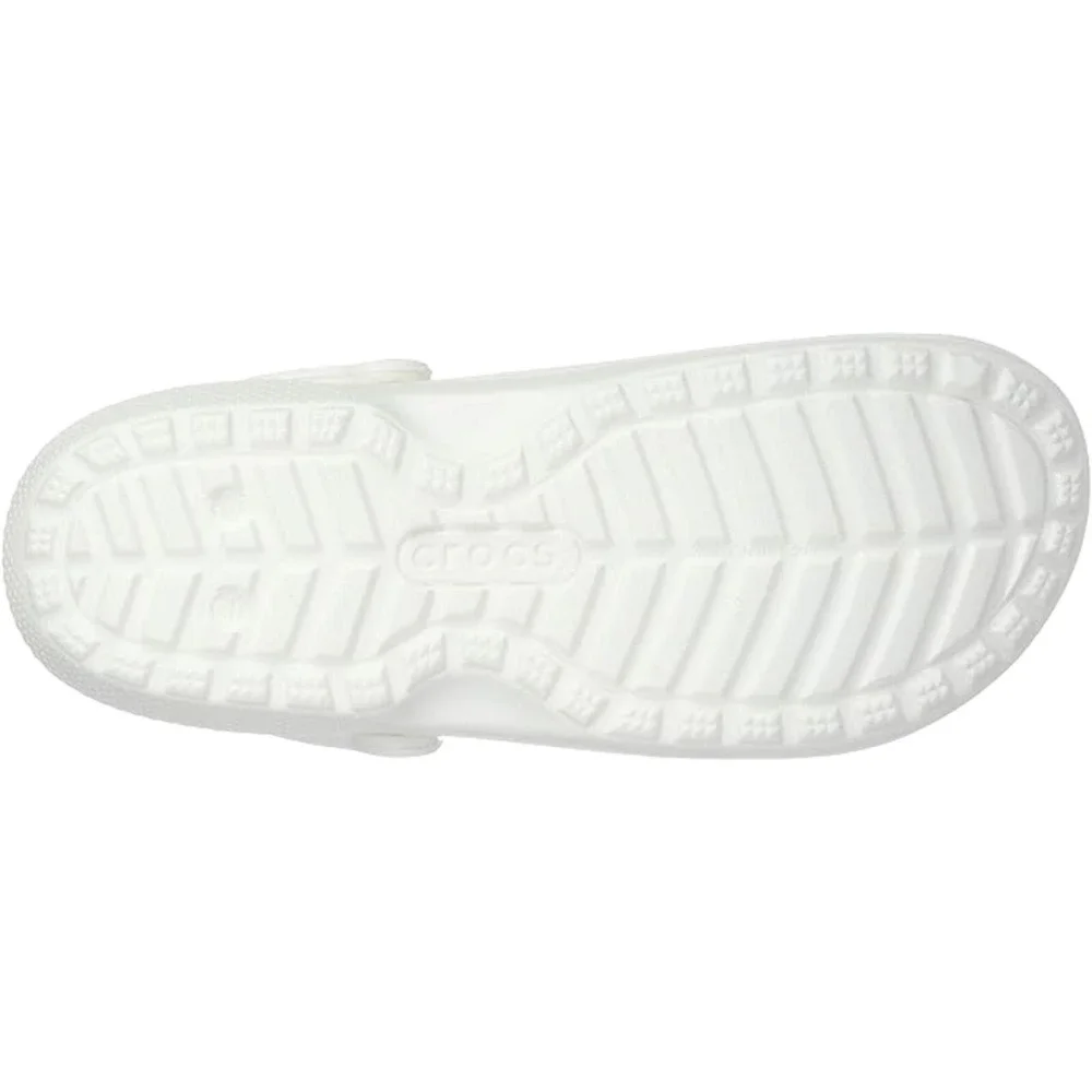 Crocs Classic Lined White/Grey Slip On Clog Adult Men's Size 11